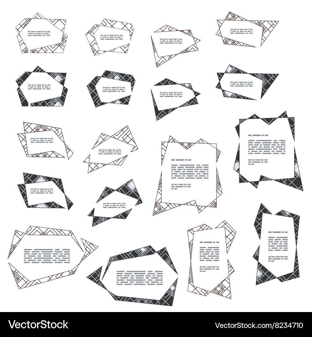 Speech bubble quotation design textbox label set vector image