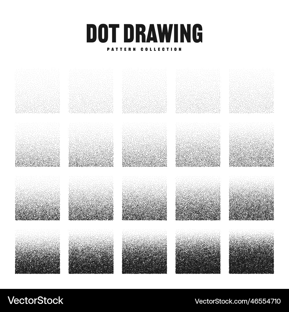 Square shaped dotted objects stipple elements Square shaped dotted objects stipple elements vector image