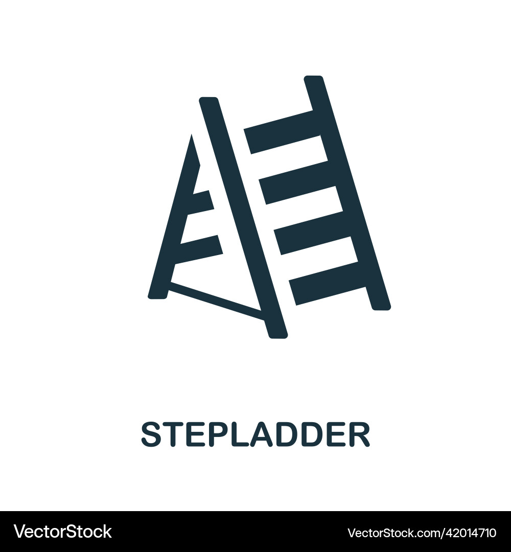 Stepladder-Symbol einfaches Element aus der Konstruktion Stepladder-Symbol einfaches Element aus der Konstruktion vektorbild