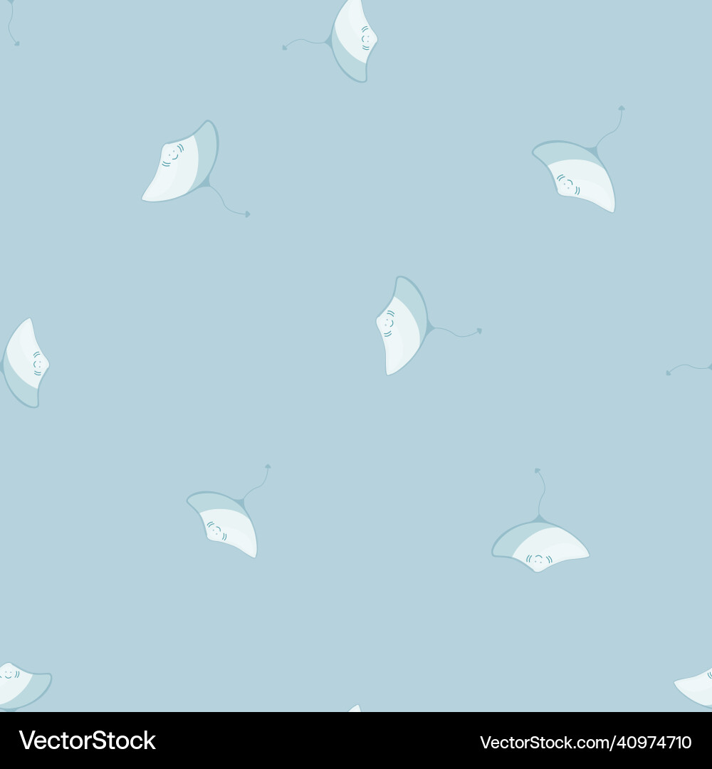 Stingray seamless pattern with scandinavian Vector Image