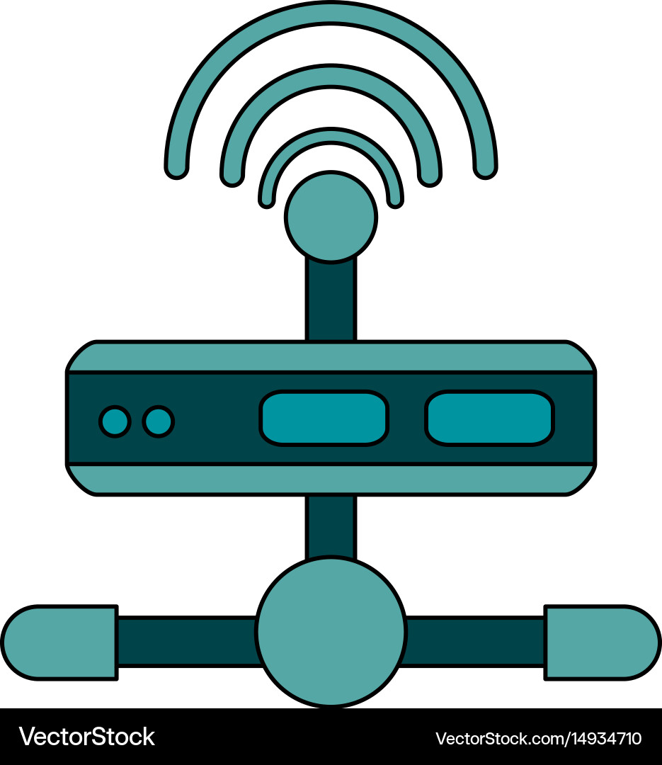 White background with wireless router network vector image