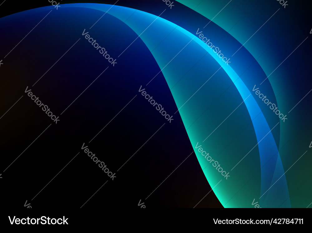 Abstract background glow curve lines on dark blue vector image