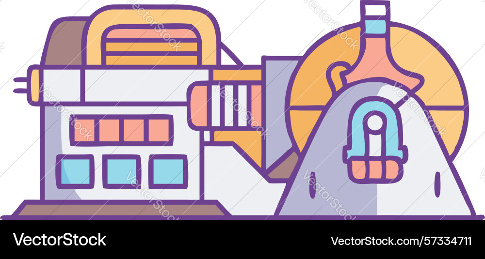 Abstract industrial factory with dynamic elements Vector Image