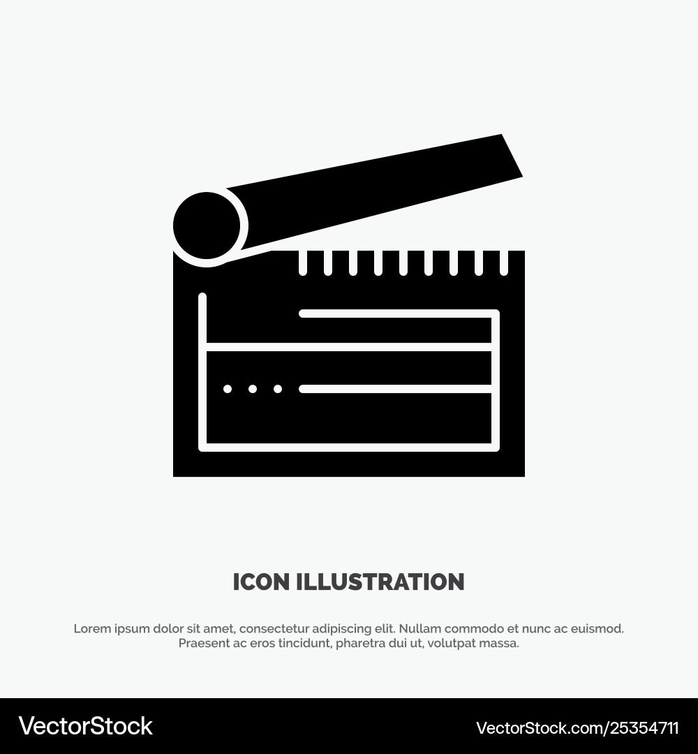 Action board clapboard clapper clapperboard solid Action board clapboard clapper clapperboard solid vector image