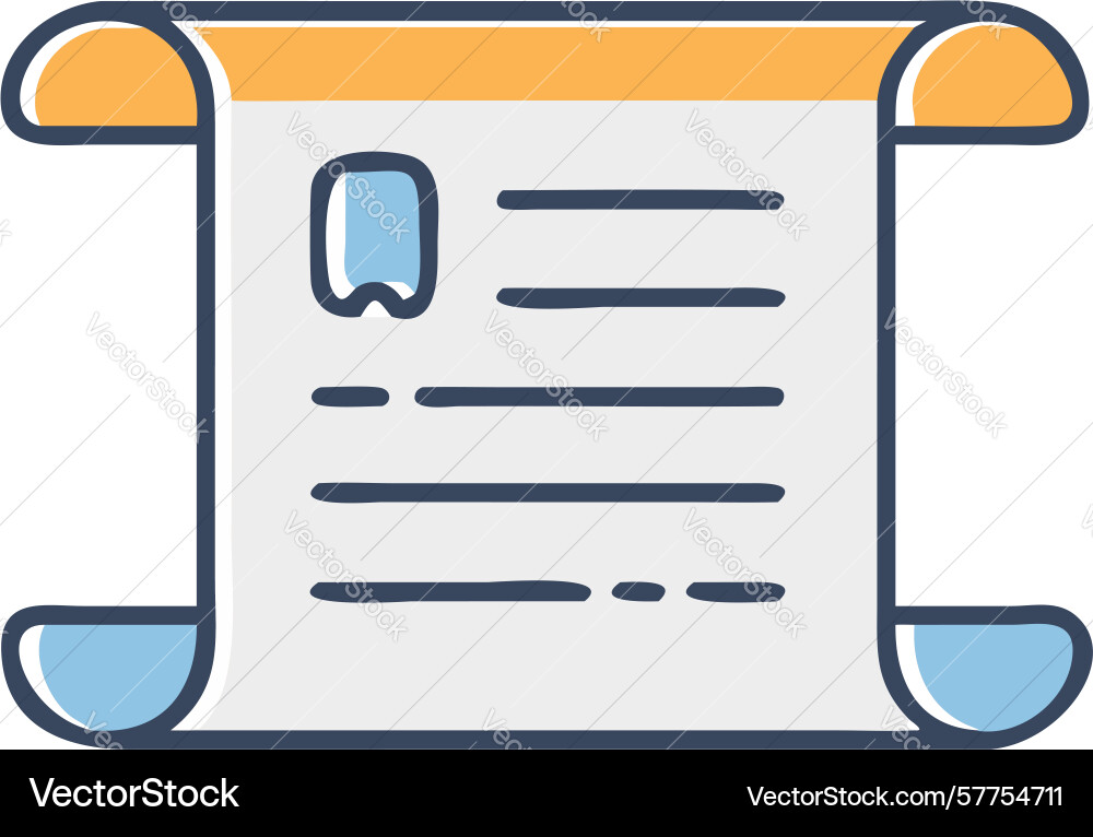 Ancient scroll document icon historical records vector image