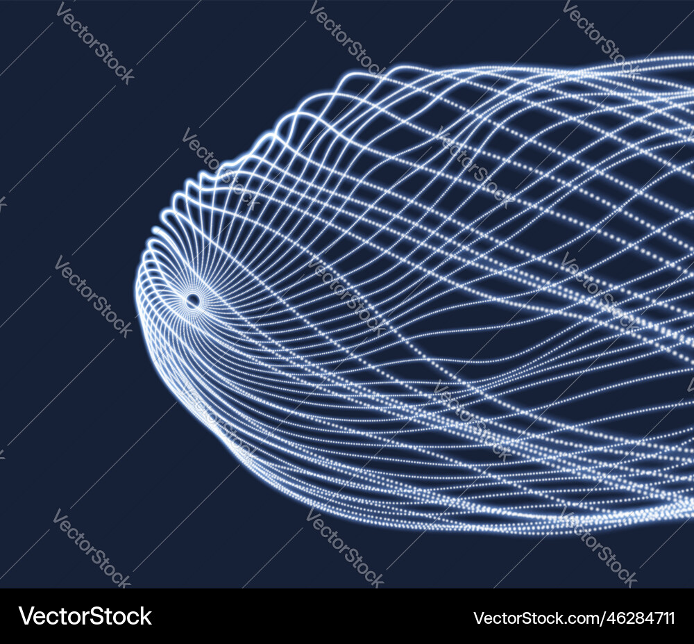 Array with dynamic particles 3d technology style Array with dynamic particles 3d technology style Vector Image