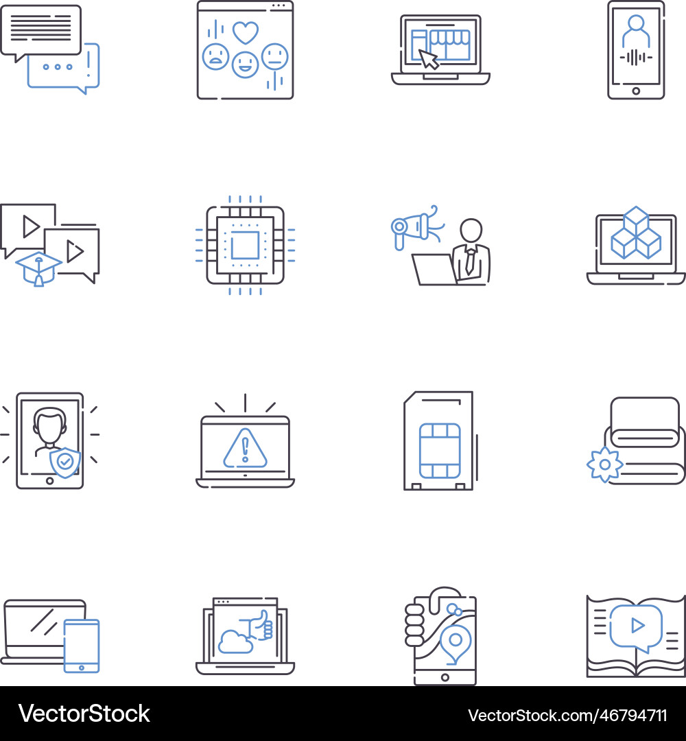 Bayesian nerks line icons collection Bayesian nerks line icons collection vector image