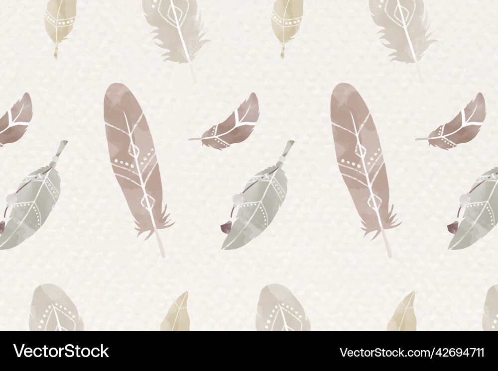 Bohemian Feather Pattern Vector Image