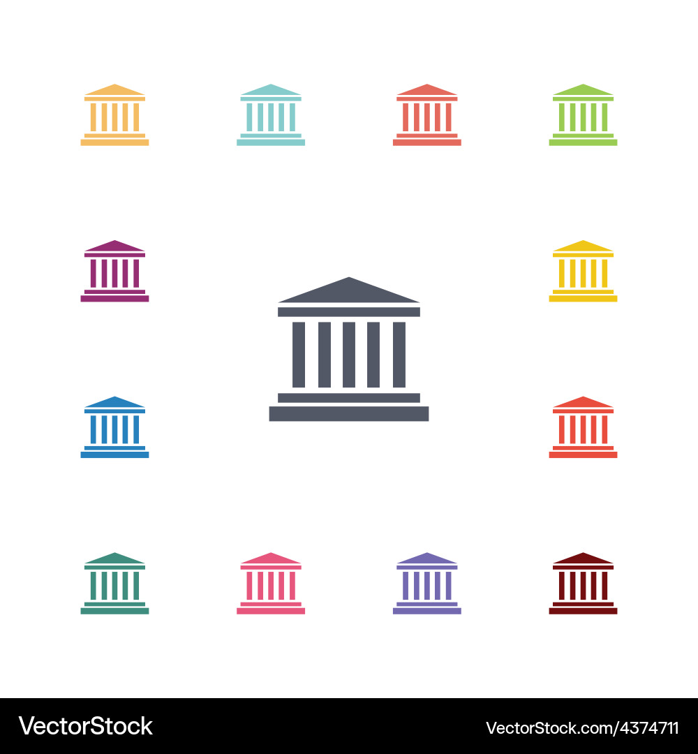 Building flat icons set vector image