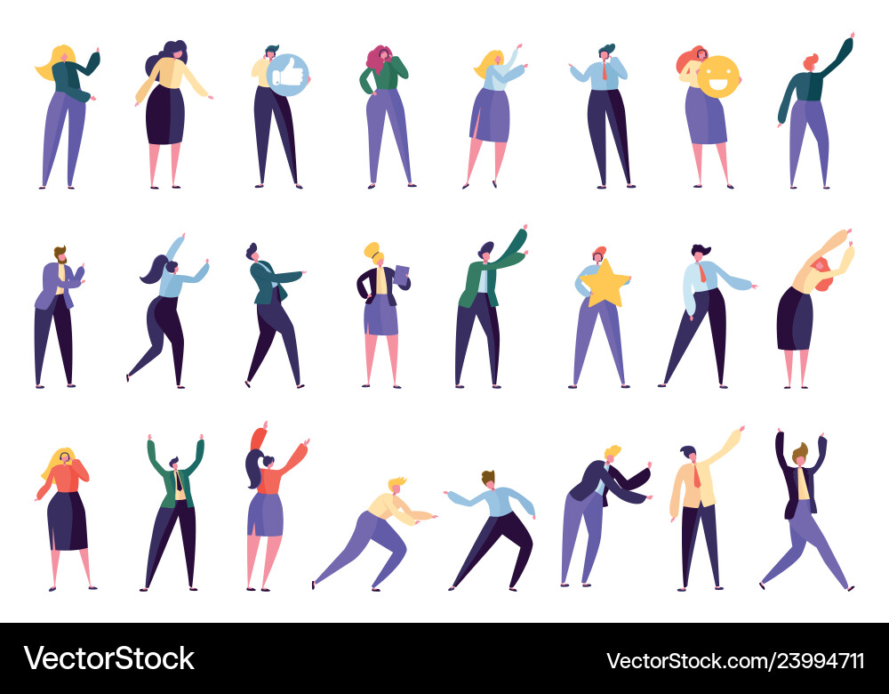 Business Support Character Group Royalty Free Vector Image