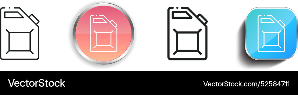 Canister icon thin linear regular and button Vector Image