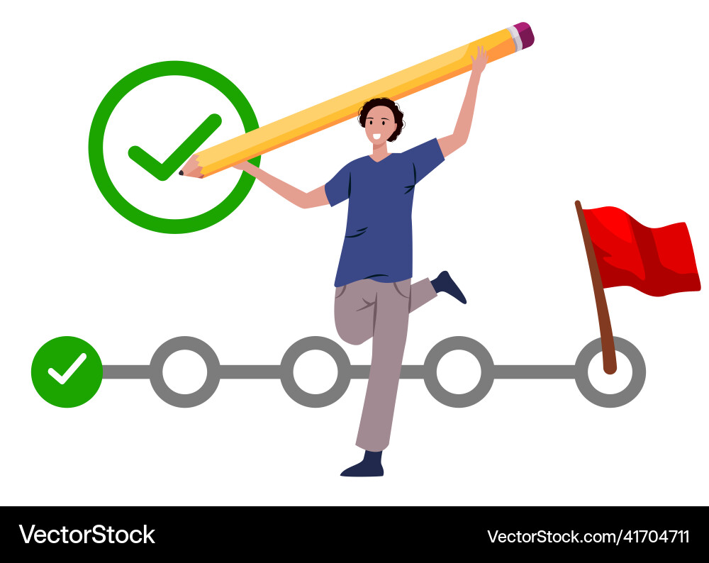 Check list to get success milestone ticked checked vector image