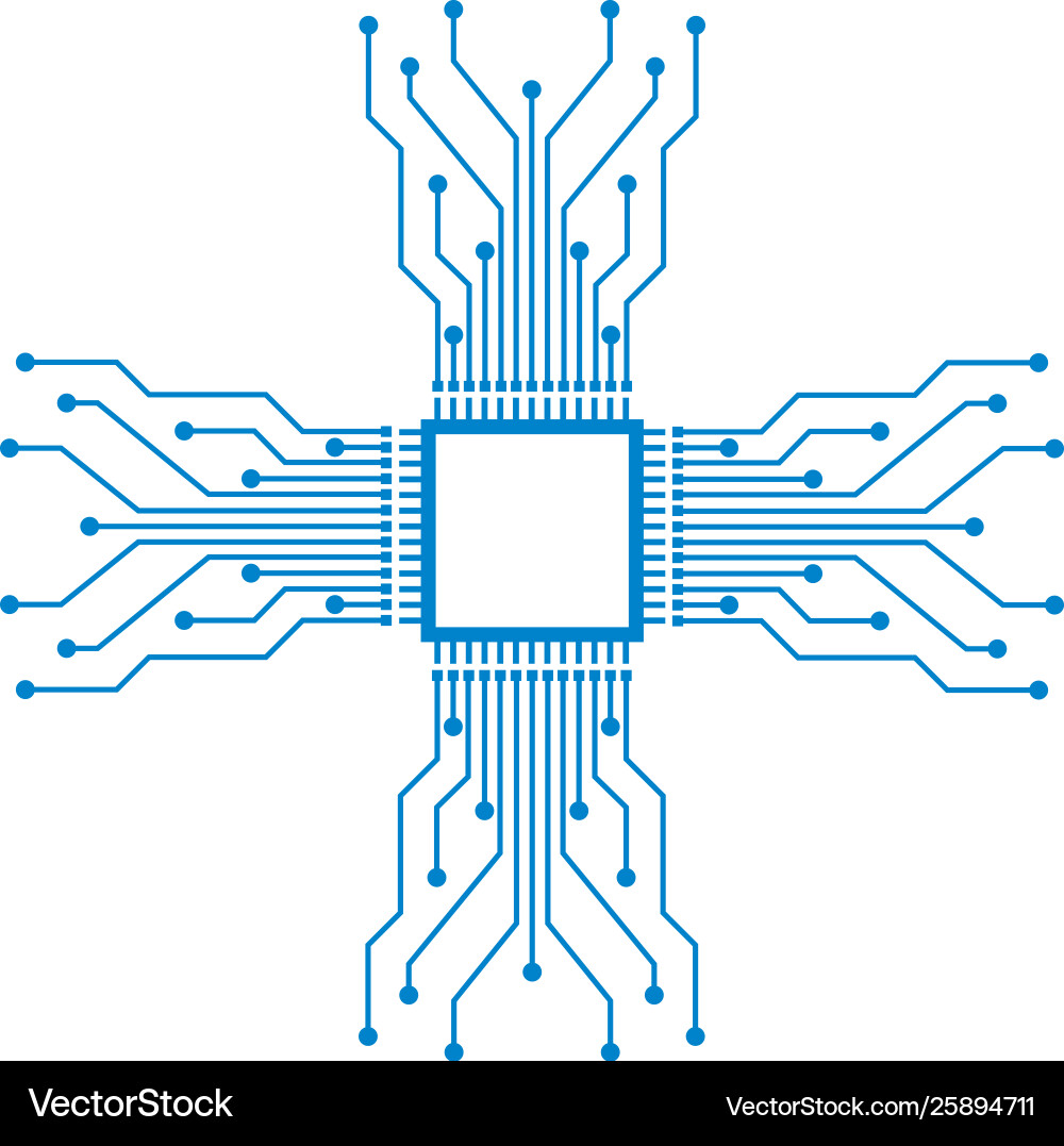 Circuit board line cpuicgpuram concept design Vector Image
