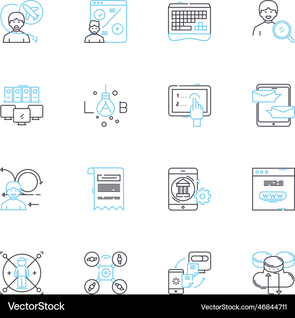 Customer identity linear icons set authentication Customer identity linear icons set authentication vector image