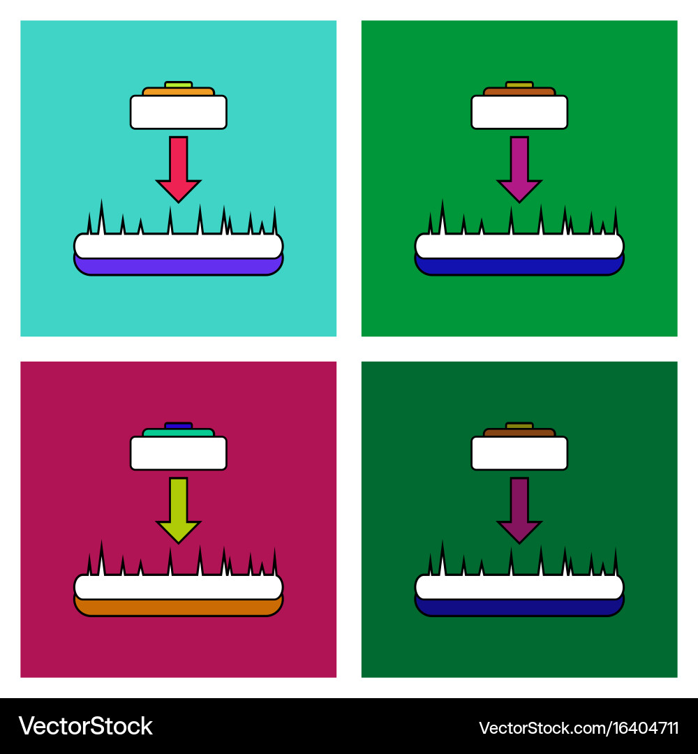 Flat icon design collection lay a mine Vector Image