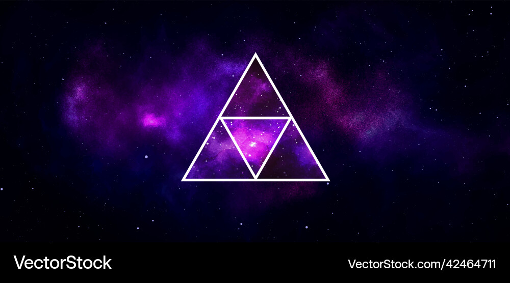 Galaxy nebula background with triangle Galaxy nebula background with triangle vector image