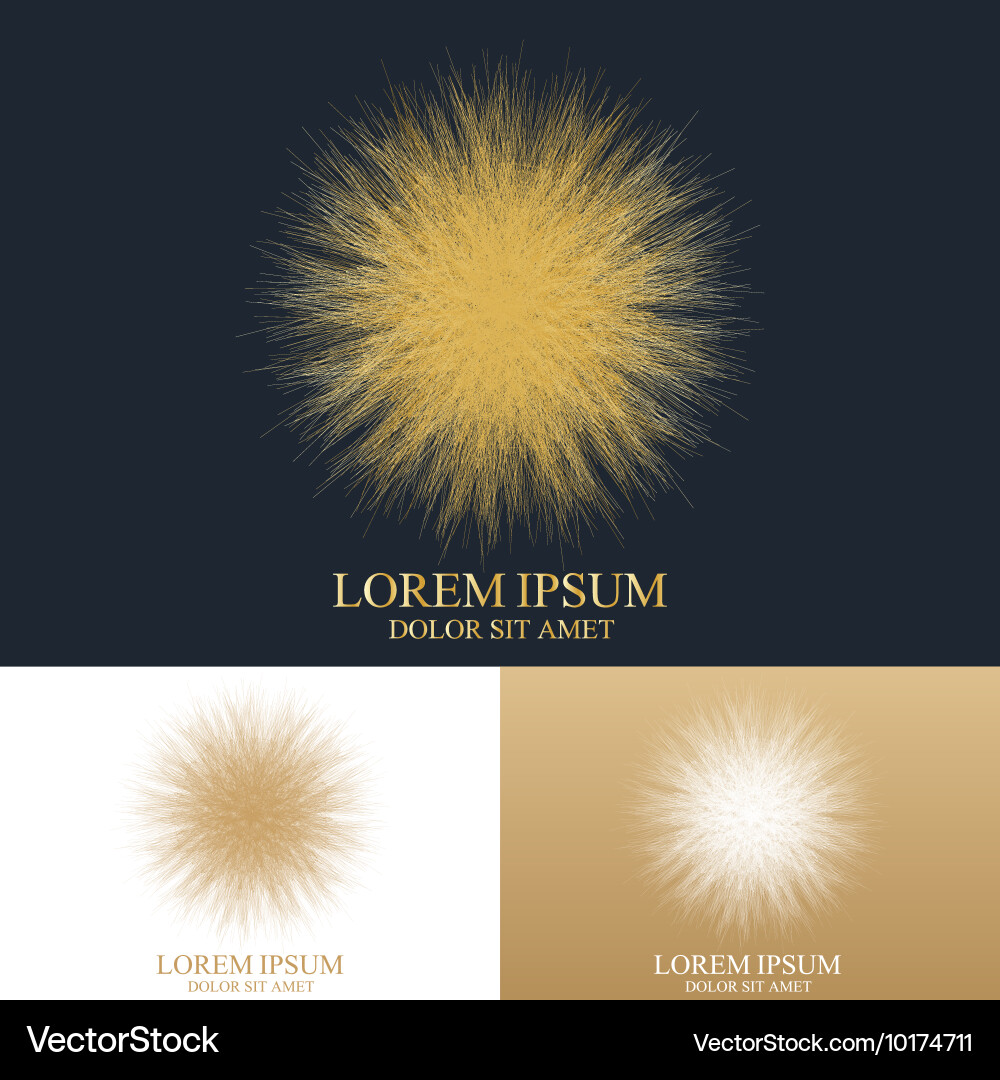 Geometric abstract round form with connected line vector image