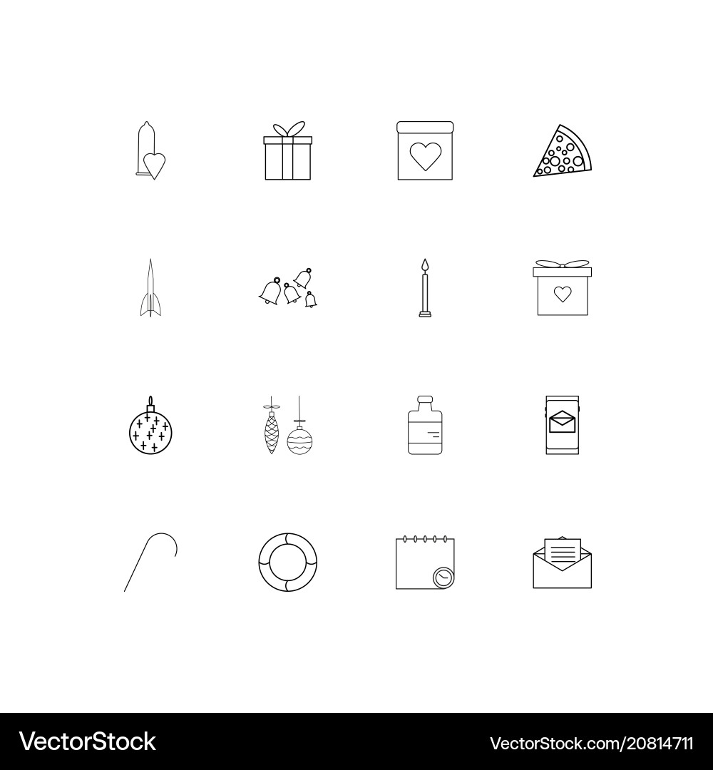 Holidays linear thin icons set outlined simple vector image
