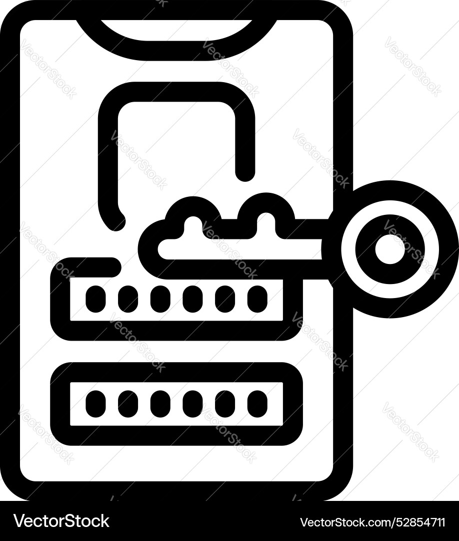 Key unlocking smartphone password mobile security Key unlocking smartphone password mobile security vector image