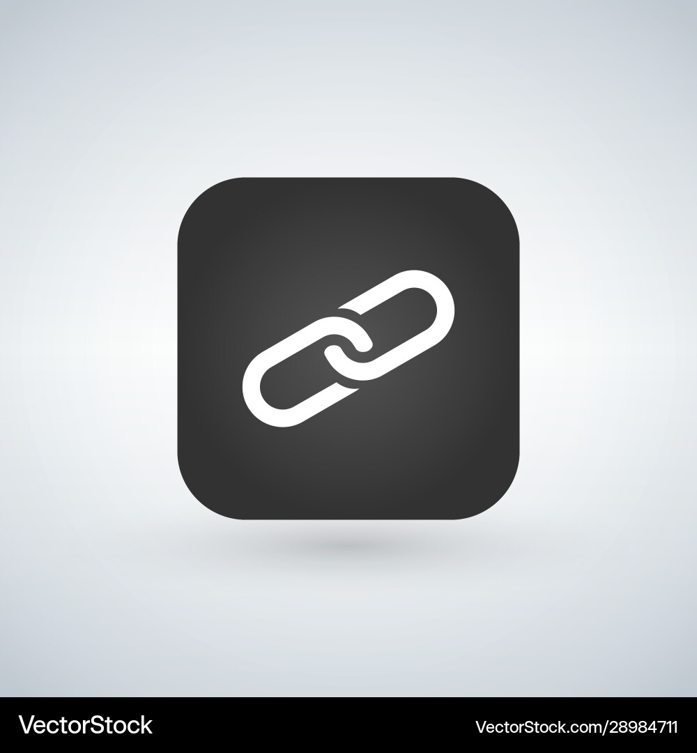 Link icon over black application button vector image