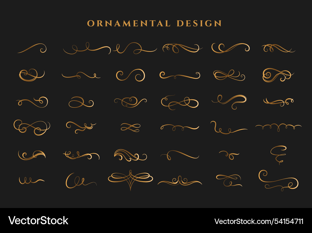 Mega set of curl swirls borders Mega set of curl swirls borders vector image