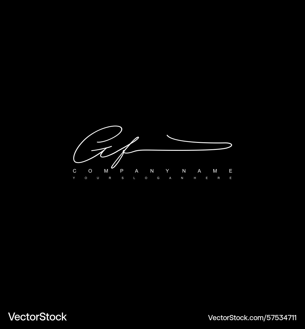 Minimal signature logo design with gf initials Minimal signature logo design with gf initials Vector Image