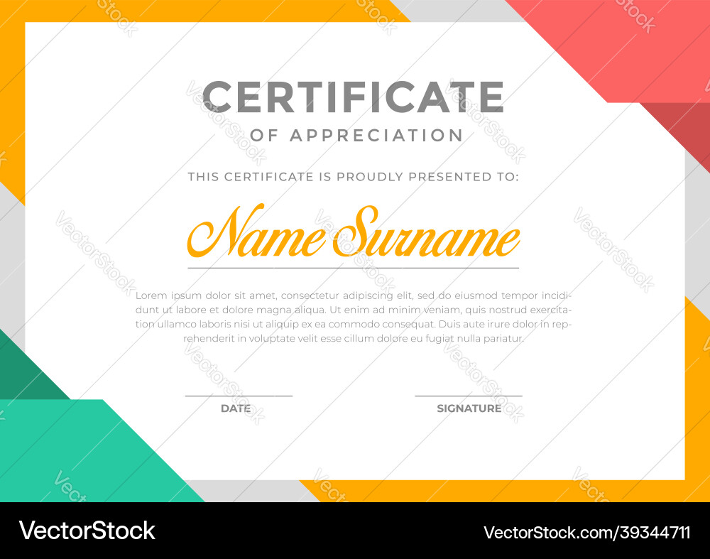 Modern certificate template with abstract shapes Modern certificate template with abstract shapes vector image