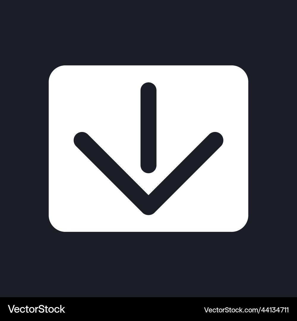 Move downward dark mode glyph ui icon Move downward dark mode glyph ui icon vector image