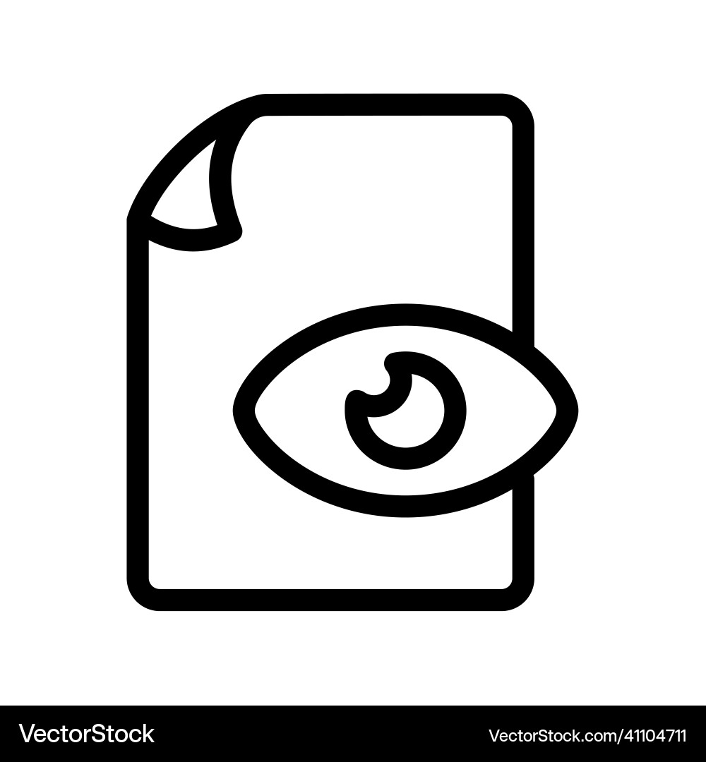 Preview document file paper page view eye single vector image