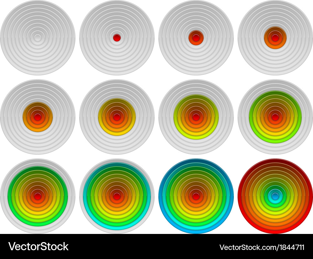 Progress bars set round vector image