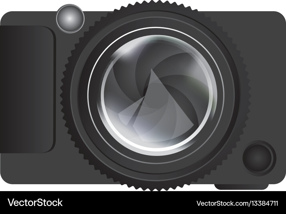 Realistic silhouette color with analog camera vector image