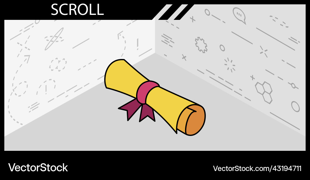 Scroll isometric design icon web 3d colorful Scroll isometric design icon web 3d colorful vector image