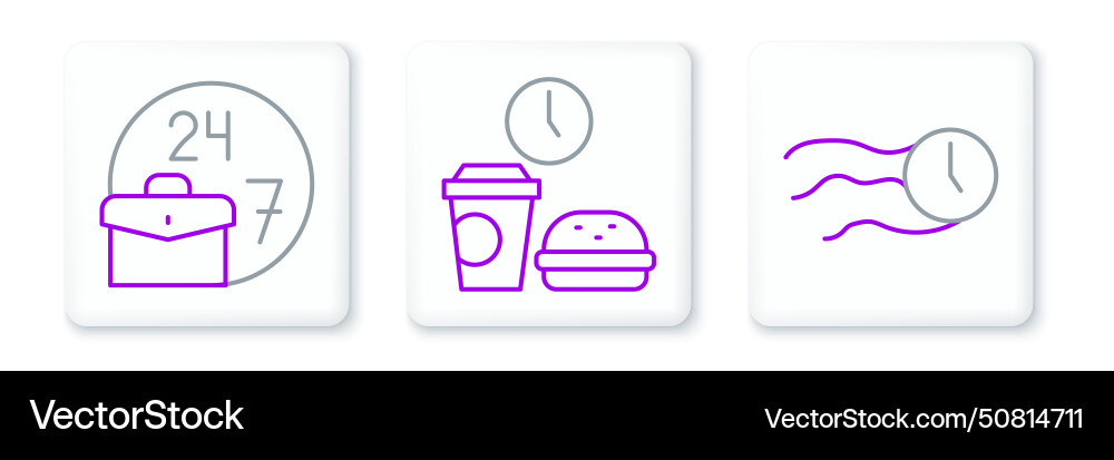 Set line time flies on the clock always busy Vector Image