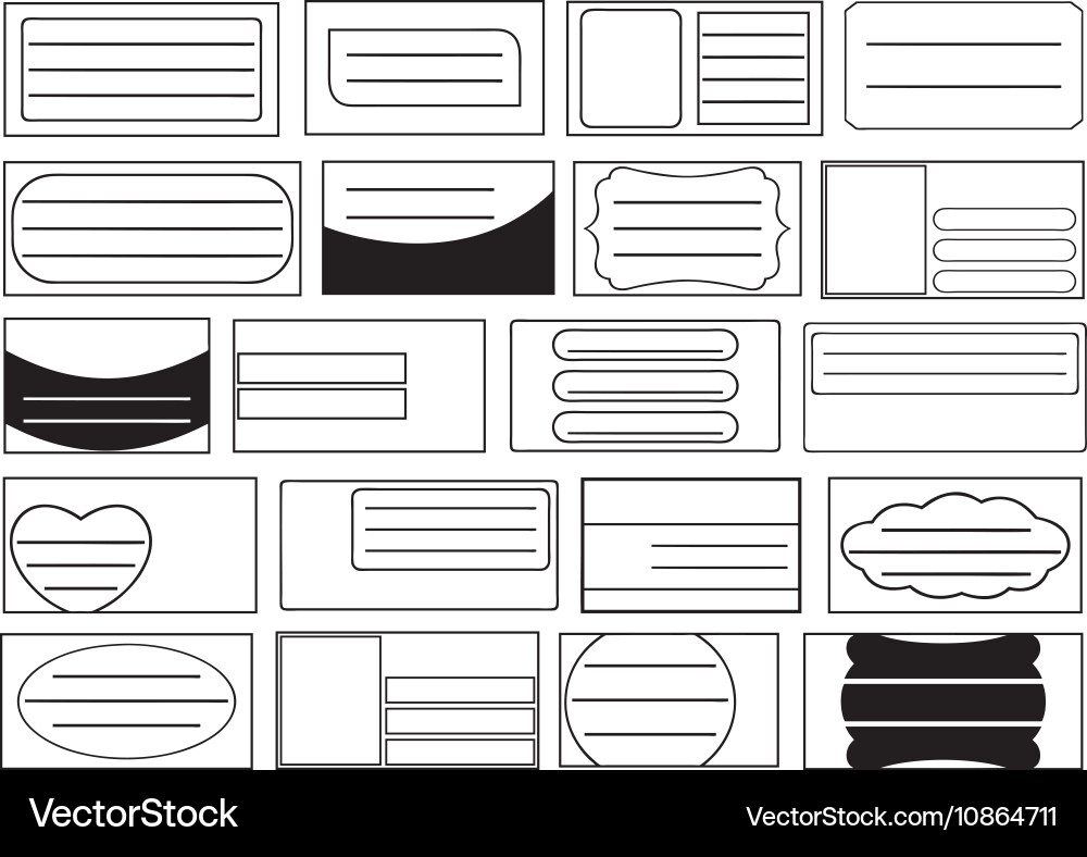 Set of different school notebook labels Vector Image