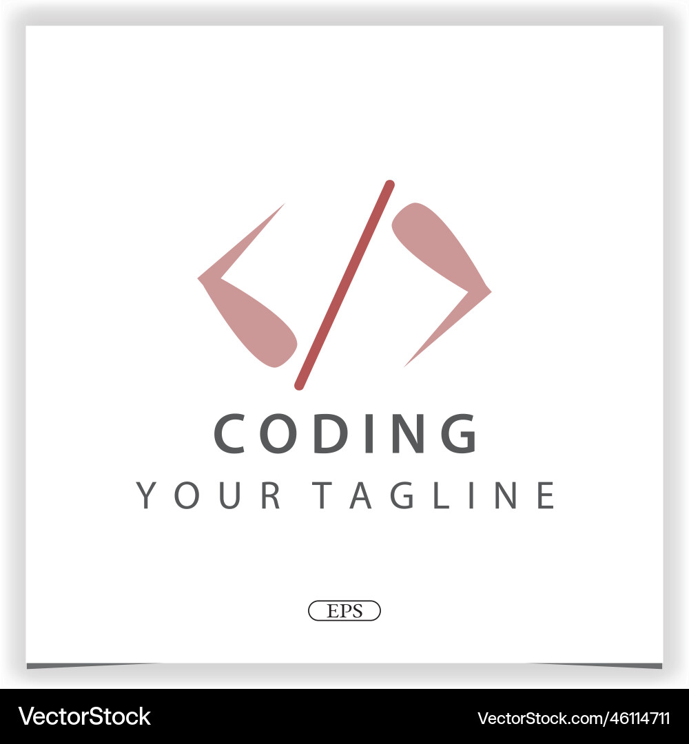 Simple coding or programmer logo premium elegant Simple coding or programmer logo premium elegant vector image
