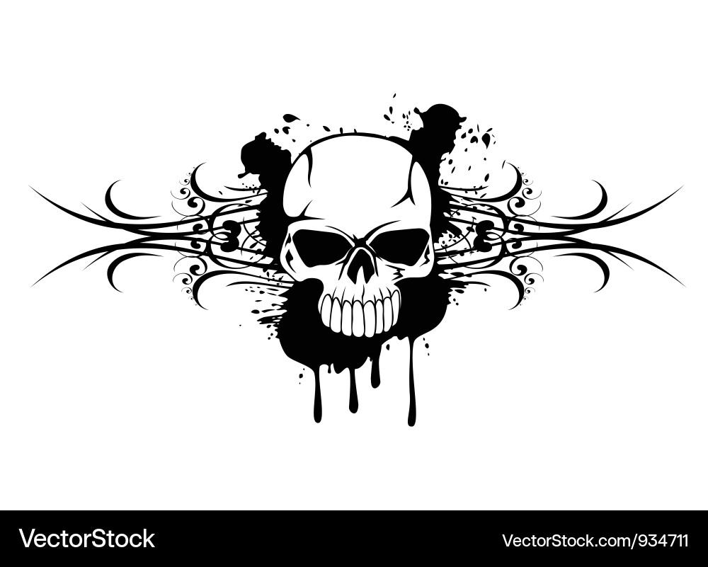 Skull with Gothic Patterns vector image