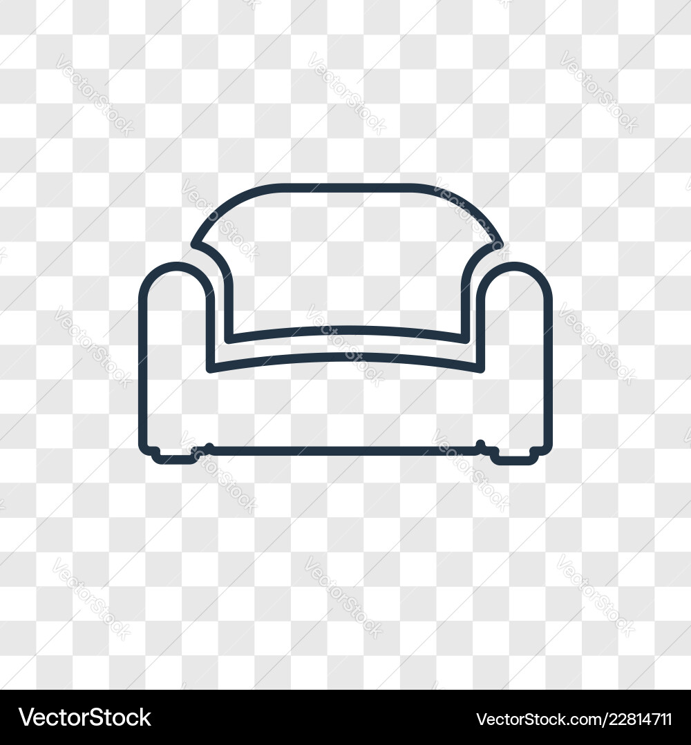 Sofa concept linear icon isolated on transparent Sofa concept linear icon isolated on transparent vector image