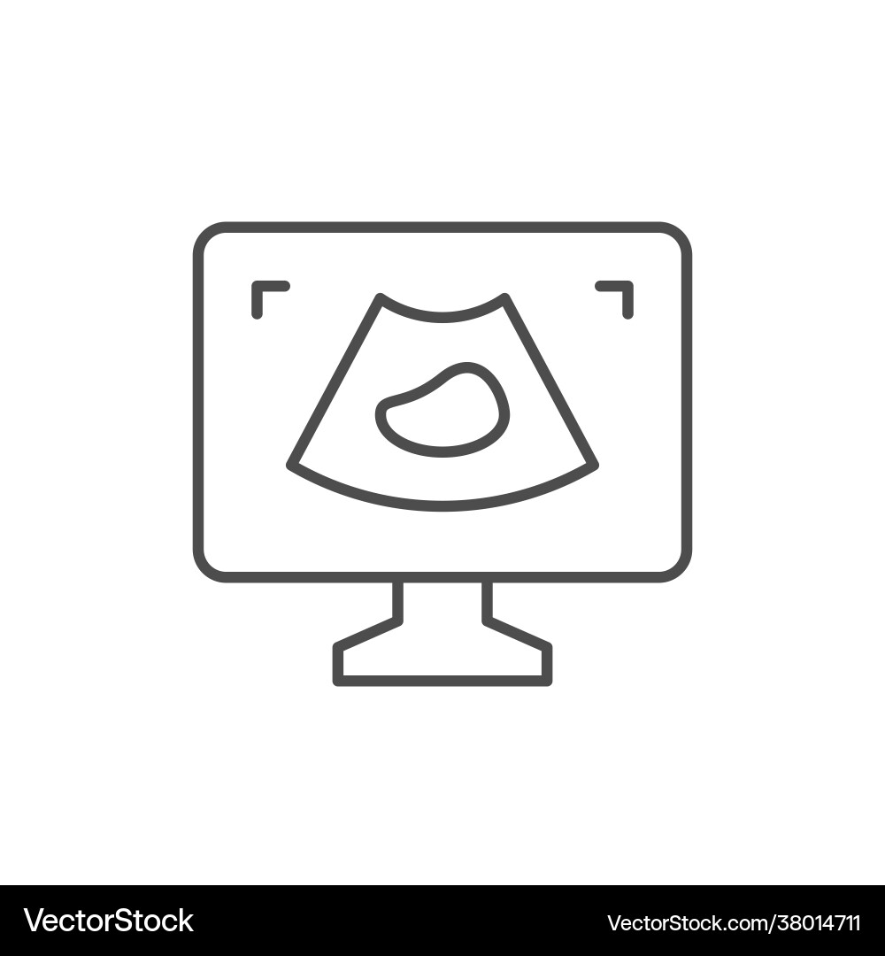 Ultraschalldiagnostik Linie Umriss-Symbol Ultraschalldiagnostik Linie Umriss-Symbol vektorbild