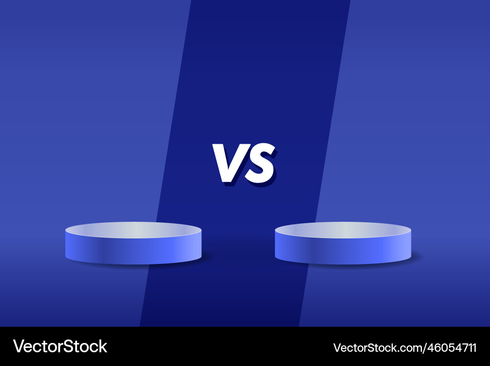 Versus vs sign with blue empty podiums vector image