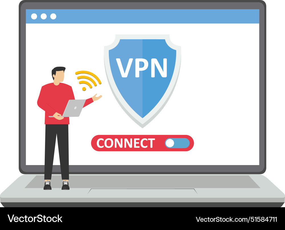 Vpn technology system browser unblock website vector image