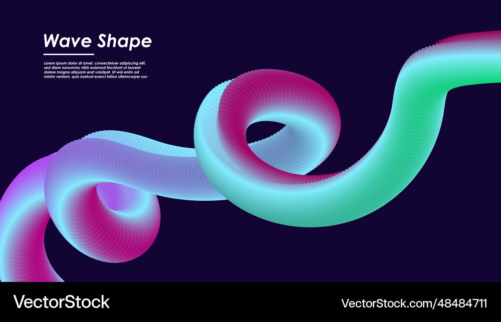 Wavy shape with gradient colors vector image