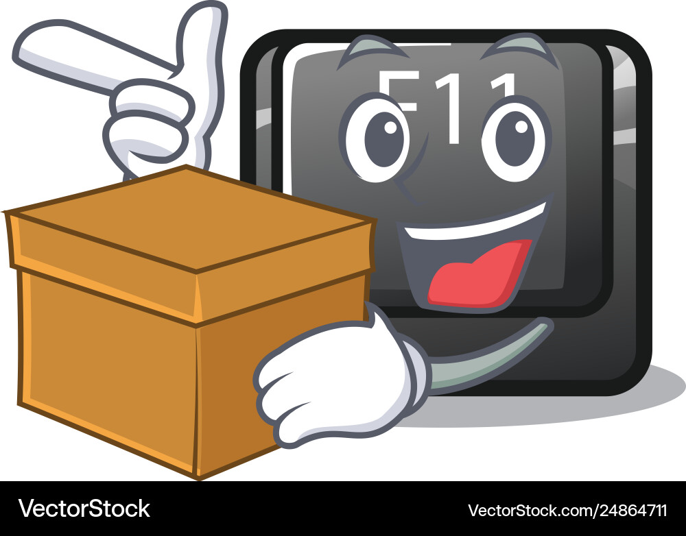 With box f11 button in character shape vector image