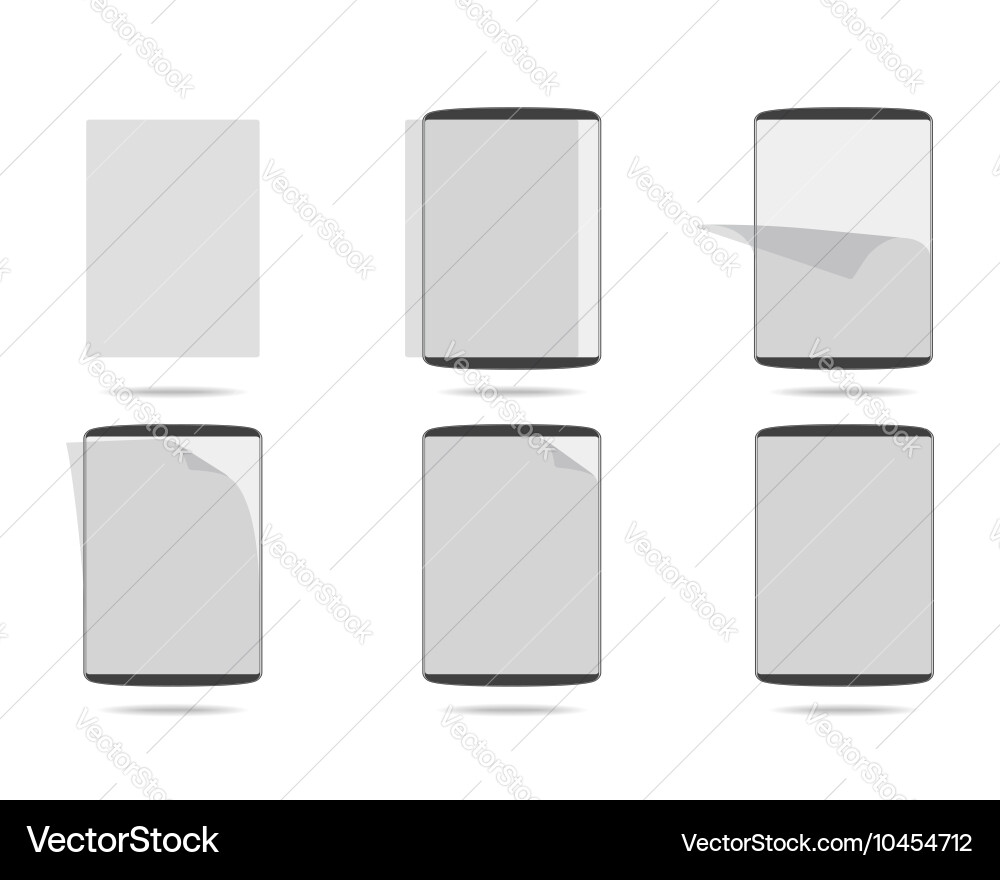 Apply screen protector tablet computers vector image