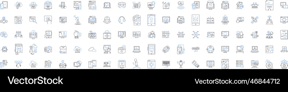 Artificial science line icons collection robotics Artificial science line icons collection robotics vector image