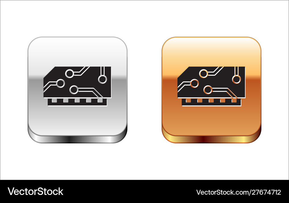 Black ram random access memory icon isolated Black ram random access memory icon isolated vector image