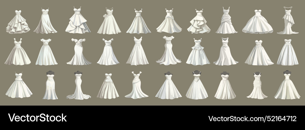 Brautkleider weiß Brautkleid für Heirat Brautkleider weiß Brautkleid für Heirat vektorbild