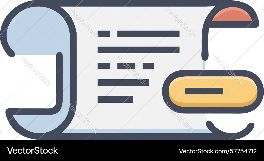 Export scroll document icon share ancient texts vector image