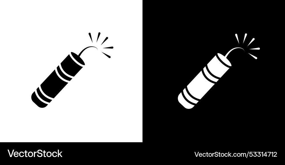 Firecracker icon isolated flat in outline vector image