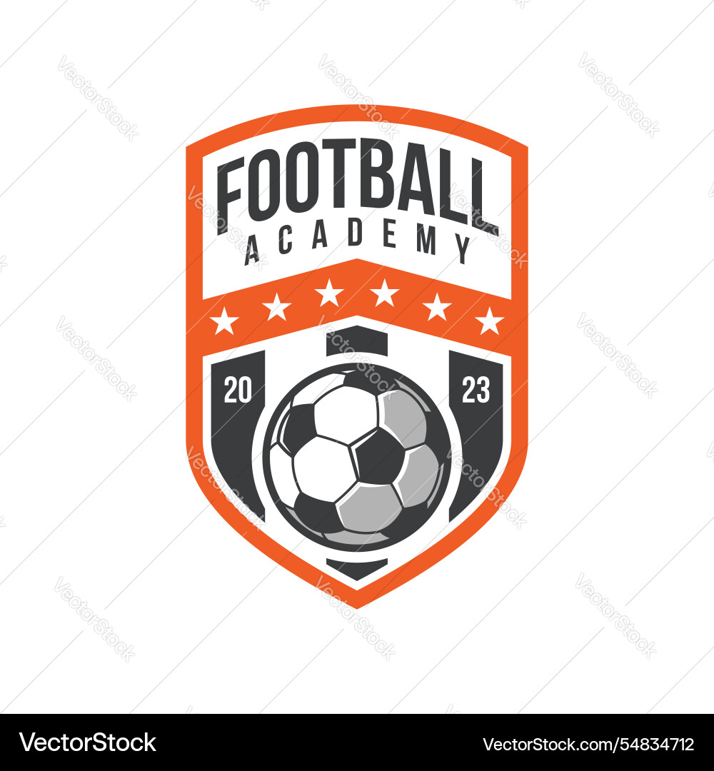 Football Academy Badge Logo Vector Image