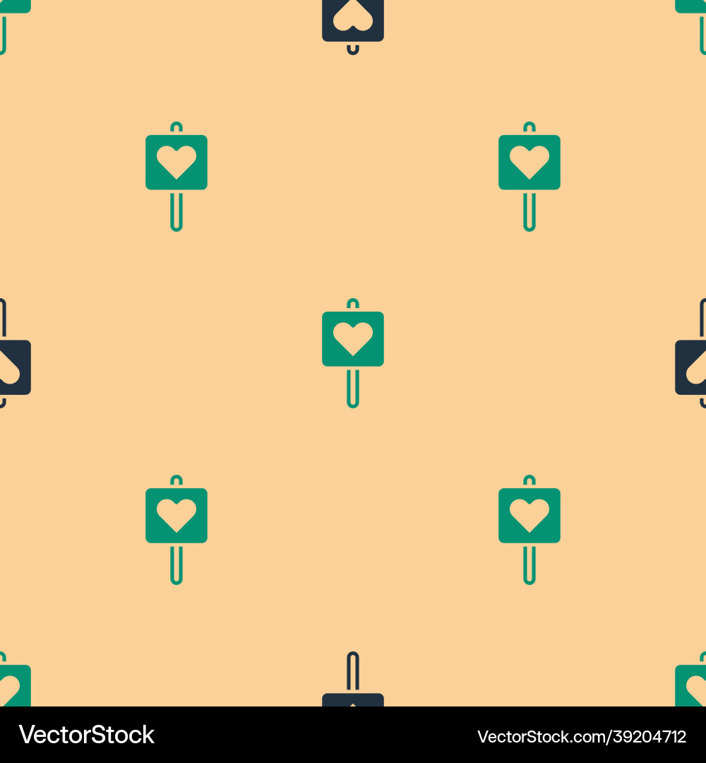 Green and black map pointer with heart icon Green and black map pointer with heart icon vector image